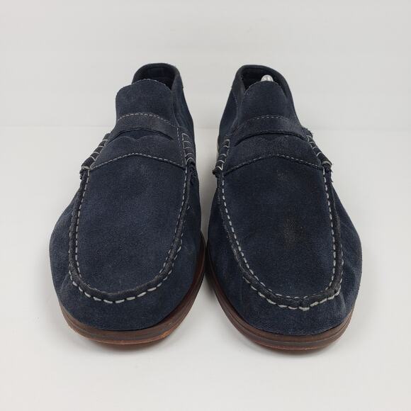 Florsheim Sea Island Mens Size 12 D Navy Blue Suede Slip On Formal Loafer Shoes main image 9